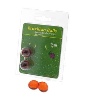 BRAZILIAN BALLS AROMA 2 sfere brasiliane esplosione di aromi gel aroma intimo fragola in