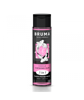 BRUMA HOT OIL Huile de massage chauffante saveur bubble gum, vegan.