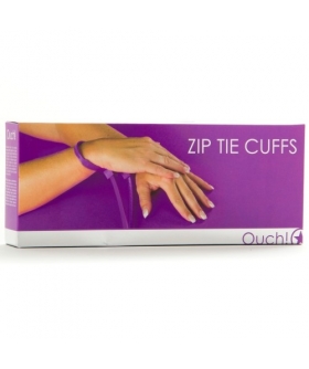 ZIP TIE CUFFS PURPLE Esposas desechables de plástico, moradas, para juegos bdsm