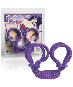 JAPANESE PURPLE BONDAGE Esposas roxas de seda para tornozelos, confortáveis e seguras.