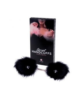 ALGEMAS SECRET HANDCUFFS MARAB Des menottes en plumes douces pour les débutants en bondage.