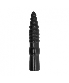 ALL BLACK 33 Dildo alongado com boa estrutura e ranhuras