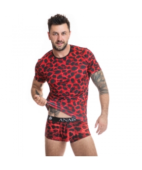 SAVAGE LEO  Lingerie erótica vermelha e selvagem com microfibra.