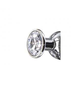 DIAMOND BUM BIJOU Plug anal con joya transparente disponible en 3 tamaños