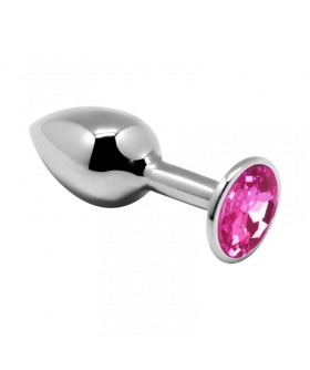 MINI PLUG METAL ROSA Bouche anale métallique avec diamant, taille mini