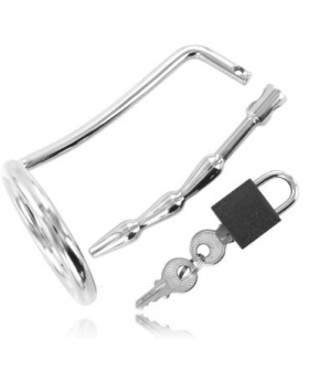 ANILLO LOCKED Plug uretral con anilla metal bdsm, experiencia intensa