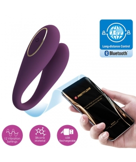 AUGUST VIBRADOR DOBLE PLACER G Vibrador de silicona con 12 funciones, app y USB recargable