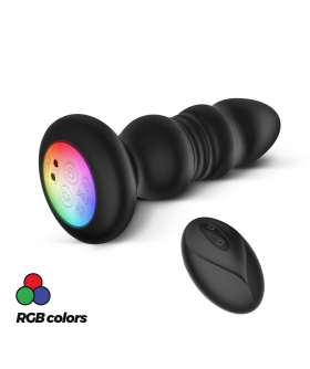 AUSTRALIS Dildo com comando, 9 vibrações e luz rgb recarregável.