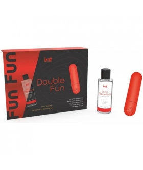 INTT DOUBLE FUN Kit sensual: bala vibradora multi-función y gel de fresa