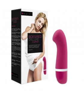 BDESIRED DELUXE CURVE ROSE Vibrador elegante: forma curvada, silicona, 6 vibraciones