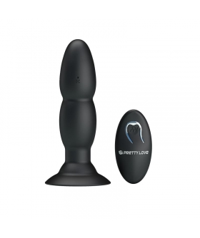 BEADED BUTT REMOTO Plug anal vibrador con control remoto y bolas rotatorias