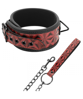 RED EDITION  LEASH Colar com corrente de metal para bdsm.