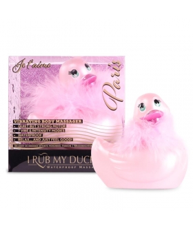 I RUB MY DUCKIE 2.0 PINK Vibrador acuático discreto con 7 modos, Swarovski y plumas