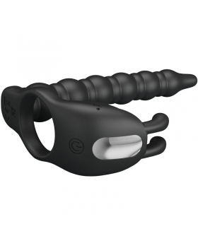BLACKNEY ANILLO PENE CON PLUG Anillo vibratorio con 7 modos, silicona suave y cargador USB