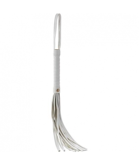 BLAZE ELITE  FLOGGER Flogger elegante para BDSM, hecho de cuero artificial blanco