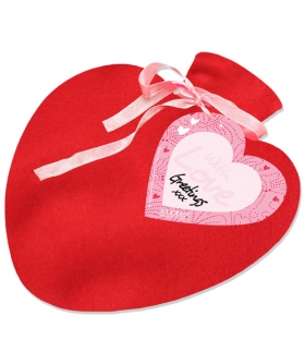 BOTIJA DE ÁGUA QUENTE HEARTWAR Bolsa de agua en forma de corazón con funda polar y tarjeta