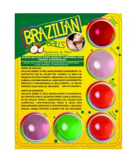 BRAZILIAN BALLS AROMATHERAPY Beijáveis bolas brasileiras bolas lubrificantes multi sabores 6 x 4gr