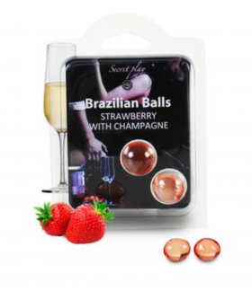 BRAZILIAN BALLS  STIMULATING Palline al profumo di fragola e cava