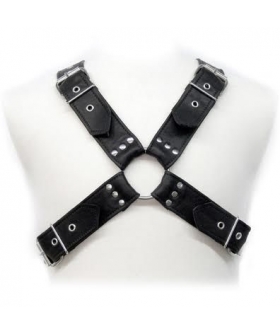 BUCKLES HARNESS Imbracatura in pelle regolabile per giochi BDSM