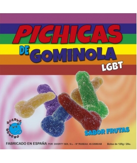 GOMITAS COLORINES LGTB Fruits lgbt avec chips gélifiées au sucre