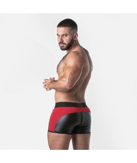 NEO RED Boxer erótico ousado com design multifuncional e pele sintética