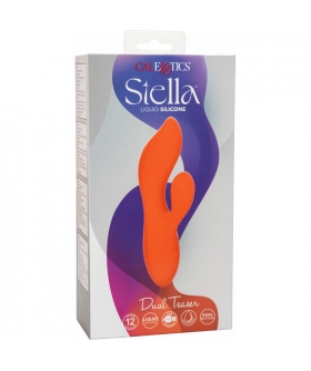 STELLA DUAL TEASER Vibrador dual de silicona líquida con 12 modos y motor dual