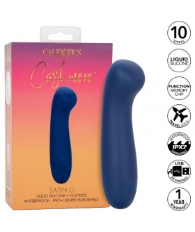 CASHMERE SATIN G AZUL Masseur en silicone liquide, rechargeable et submersible.