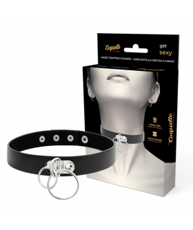 COQUETTE CHIC DESIRE Collar elegante y ajustable fetichista de PU leather vegano