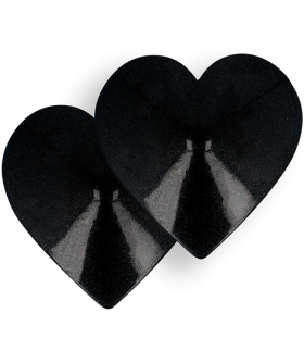 CHIC DESIRE 0 HEARTS Cache-tétons en forme de cœurs noirs.