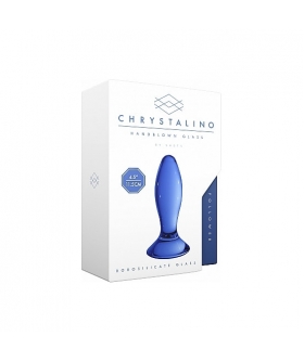 CHRYSTALINO FOLLOWER BLUE Plug anal de vidrio esculpido, temperatura ajustable