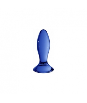 CHRYSTALINO FOLLOWER BLUE Plug anal de vidrio esculpido, temperatura ajustable