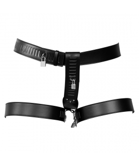 TOM RAIDER Ceinture de chasteté en cuir PU avec verrouillage total et cadenas