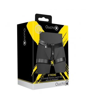 TOM RAIDER Ceinture de chasteté en cuir PU avec verrouillage total et cadenas