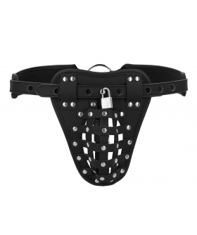 CASTIDADE JOCK Ceinture de chasteté en PU, ajustable, hypoallergénique, avec cadenas