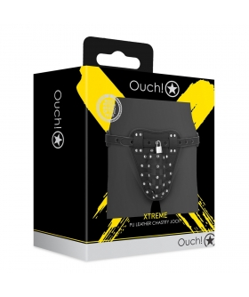 CASTIDADE JOCK Ceinture de chasteté en PU, ajustable, hypoallergénique, avec cadenas