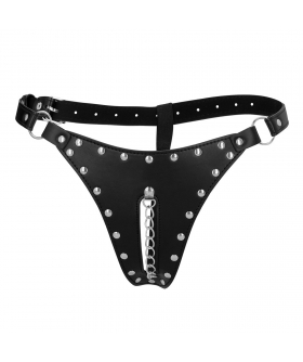 CASTIDADE TANGA XTREME Ceinture de chasteté BDSM, avec une chaîne stimulante pour pimenter vos jeux.