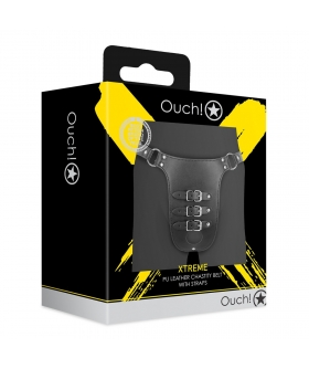 CASTIDADE XTREME Ceinture de chasteté BDSM en cuir PU, hypoallergénique et sécurisée
