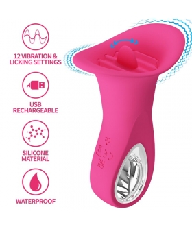 CLYDE Vibrador oral lengua vibradora 12 vibraciones rosa