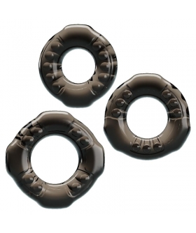 COCK RINGS YVONNE SET 3 ANILLO Set elástico de anillos para mayor erección