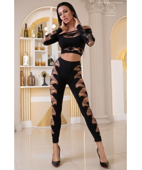CONJUNTO TOP E LEGGINGS CR-443 Conjunto sensual e elegante para mulheres seguras.