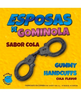 DIABLO PICANTE ESPOSAS Esposas de gomas com sabor a cola para momentos íntimos e divertidos
