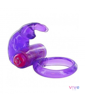 DORFAT Anello vibrante adattabile in silicone, doppia stimolazione.