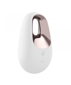 WHITE TEMPTATION Vibrador elegante y potente con 15 modos, compacto y sumergible