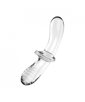 SATISFYER DOUBLE CRYSTAL Dildo di vetro versatile per la stimolazione intima.