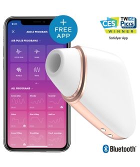 SATISFYER LOVE TRIANGLE Estimulador de aire y vibración con app; ergonómico, IPX7
