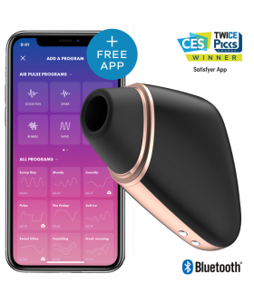 SATISFYER LOVE TRIANGLE Estimulador de aire y vibración con app; ergonómico, IPX7