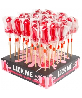 PIRULETA CEREZA CAJA Piruleta de pene para adultos, sabor cereza y efecto calor
