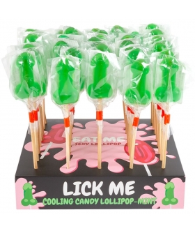 PIRULETA MENTA CAJA Piruleta pene menta con efecto frío, ideal para fiestas