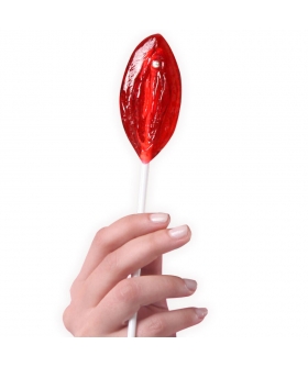 PIRULETAS VULVA CAJA Piruleta de fresa en forma de vagina para un toque atrevido