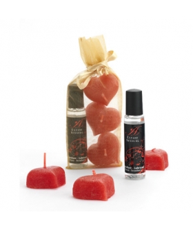 EXTASE SENSUEL CANDLES Pack sensual para parejas; velas perfumadas y gel cálido